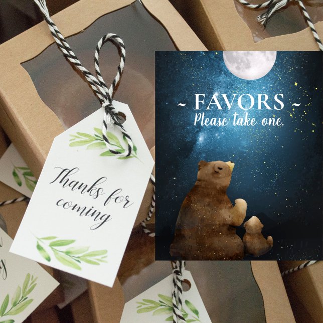 Poster Cute Bear Over The Moon Favors (Criador carregado)