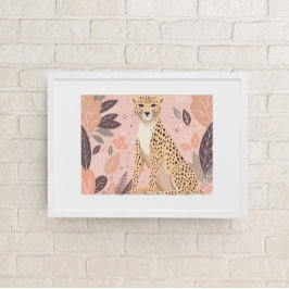 Poster Cute Boho Cheetah Animal Safari Baby Room Wall Art