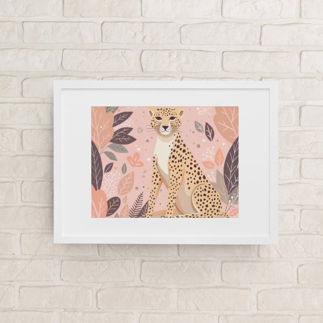 Poster Cute Boho Cheetah Animal Safari Baby Room Wall Art (Criador carregado)