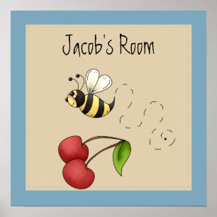 Pôster Cute Bumble Bee Personalized