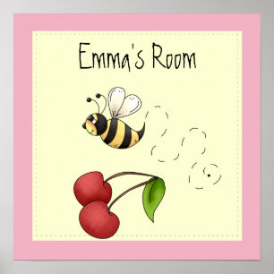Pôster Cute Bumble Bee Personalized