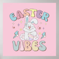 Cute Bunny Easter Vibes Pastel Spring Party