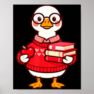 Poster Cute Camiseta de Ganso de Professor do Dia dos Nam