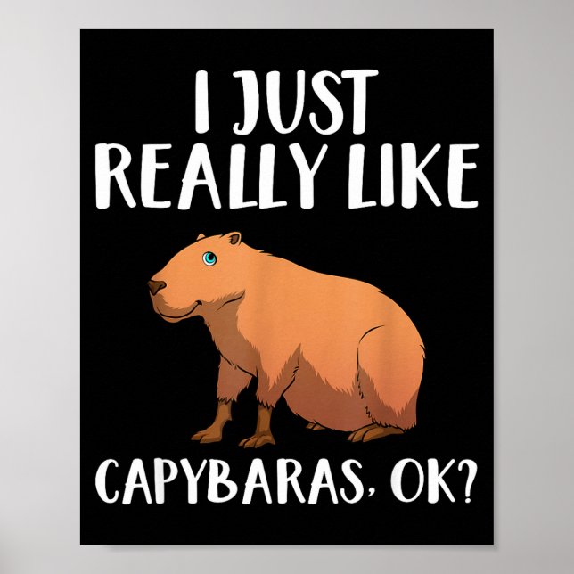 Poster Cute Capybara Art For Men Women Kids Animal Rodent (Frente)