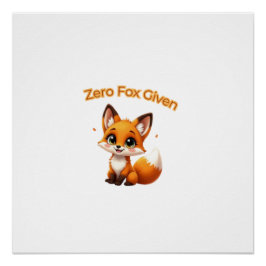 Pôster Cute Cartoon Fox – Adorable Kawaii Style