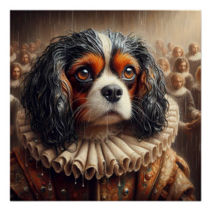 Pôster Cute Cavalier King Charles Spaniel Hamlet Art