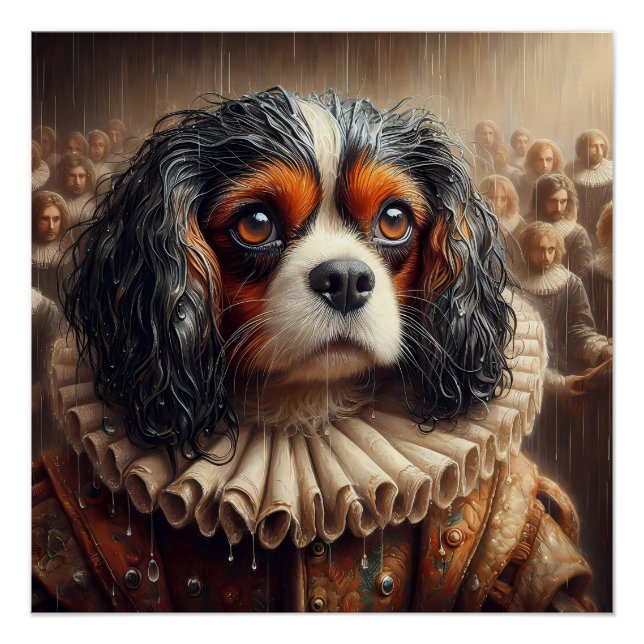 Pôster Cute Cavalier King Charles Spaniel Hamlet Art (Frente)