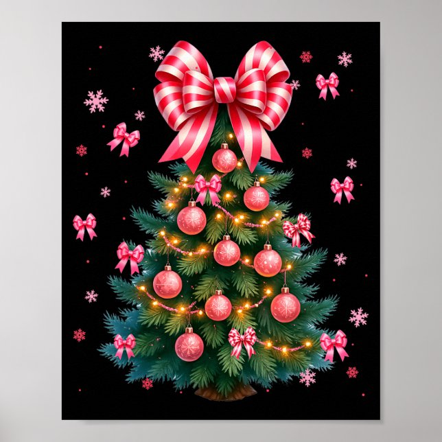 Poster Cute Christmas Tree Coquette Nk Tree Light Xmas Wo (Frente)