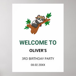 Poster Cute Coala Wild Animal Jungle Kid Birthday Welcome