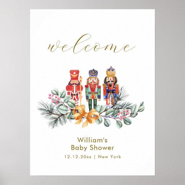 Poster Cute Cold Outside Nutcracker Baby Shower Welcome (Frente)