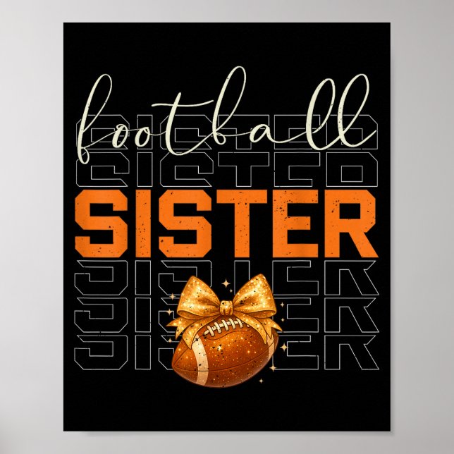 Poster Cute Coquette Bow Srt Fantasy Football Sister Foot (Frente)