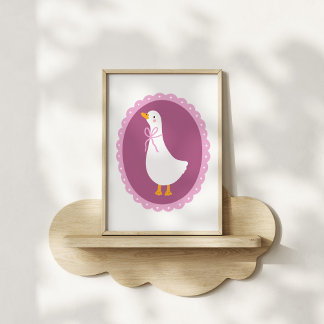 Poster Cute Coquette Goose Nursery Art