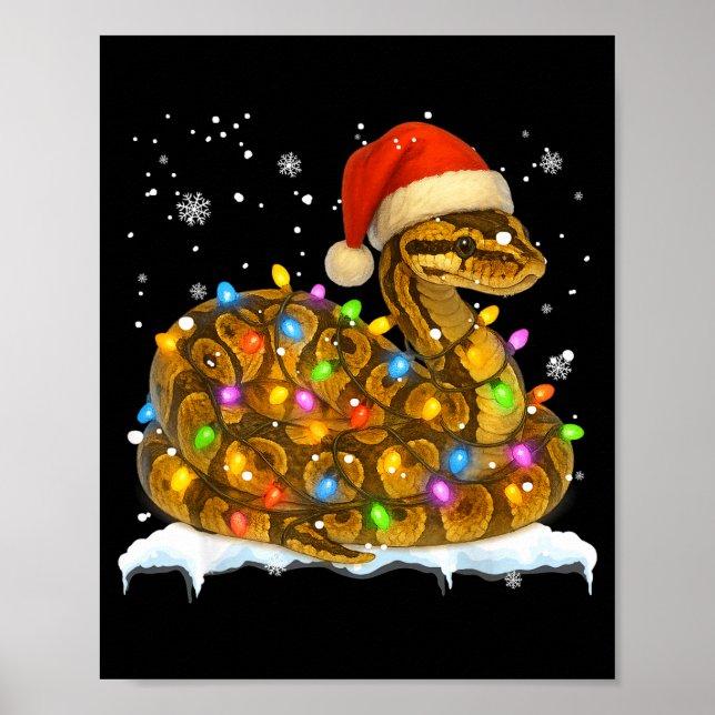 Poster Cute Corn Snake Christmas Light Funny Corn Snake L (Frente)