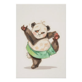 Pôster Cute Dancing Panda Poster | Funny Cartoon Wall Art
