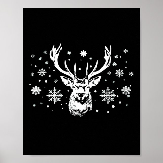 Poster Cute Deer Merry Xmas Merry Christmas Happy New Yea (Frente)