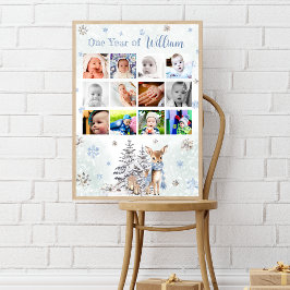 Poster Cute Deer Winter Primeiro Ano Fotografia Marco Pos