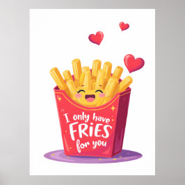 Poster Cute Dia dos Namorados Batata Frita Trocadilho