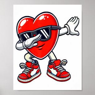 Poster Cute Dia dos Namorados Coração Dabbing Engraçado M