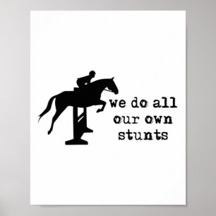 Poster Cute Engraçado Horseback Andando Mulheres Equestre