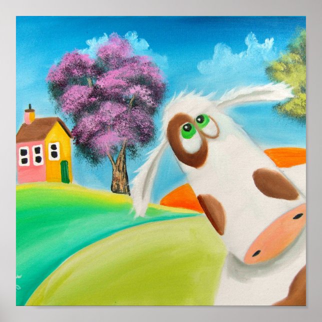 Poster CUTE FACE DE VACA Gordon Bruce art (Frente)