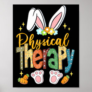 Poster Cute fisioterapia coelho da páscoa físico