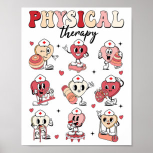 Poster Cute Fisioterapia Dia dos Namorados Pt Pta Pediatr