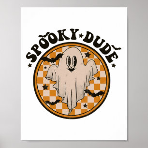 Poster Cute Ghost Toddler Retro Boys Hallowee