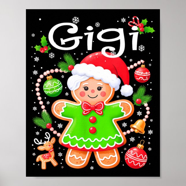 Poster Cute Gigi Gingerbread Family Matching Christmas Co (Frente)