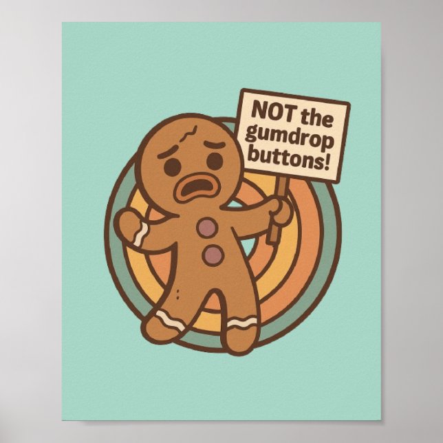 Poster Cute Gingy Gingerbread Christmas Postcard (Frente)