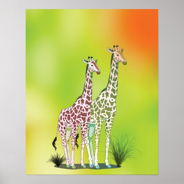 Pôster Cute Giraffes (Frente)