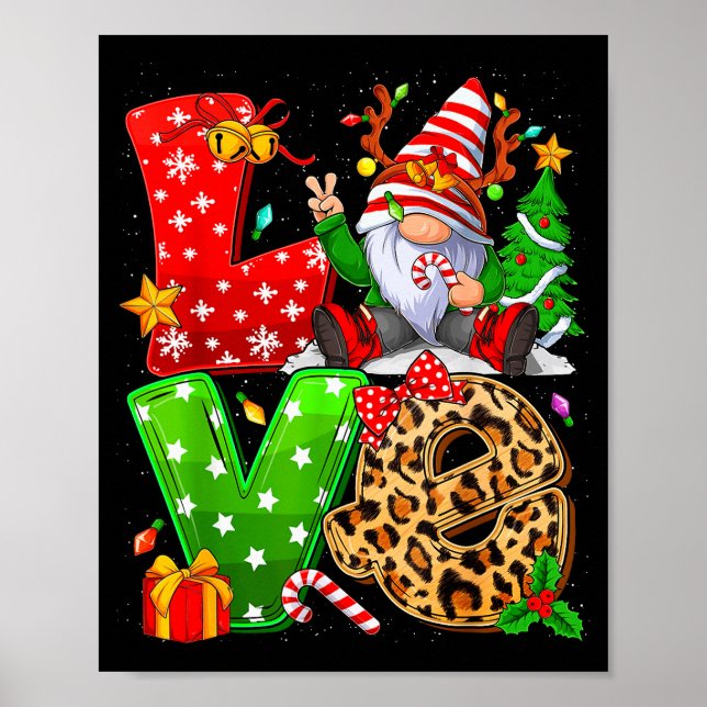 Poster Cute Gnome Family Christmas For Women Men - Love G (Frente)
