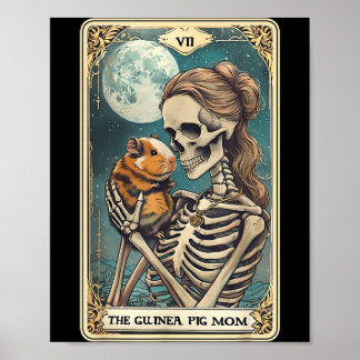 Poster Cute guinea pig skeleton mom tarot card owner petC