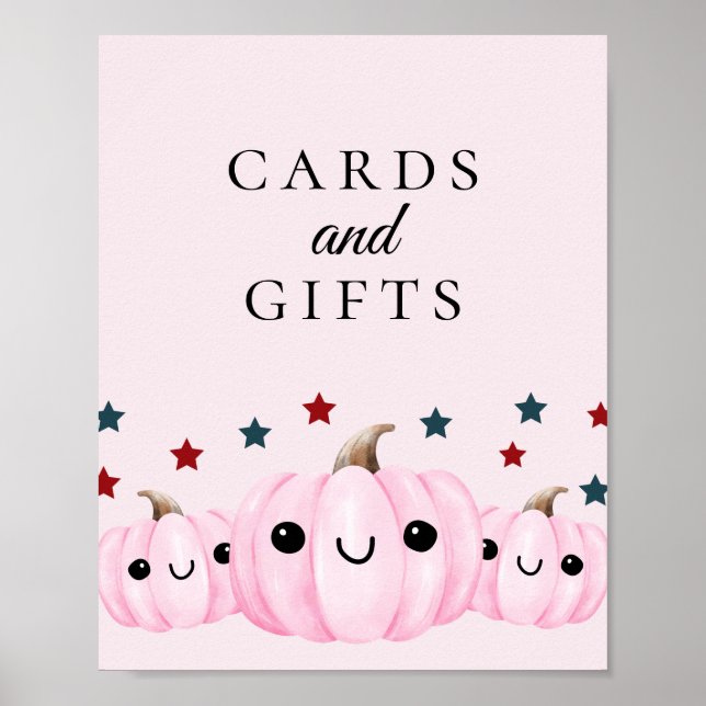 Poster Cute Halloween Baby Shower Cards & Gift Sign (Frente)