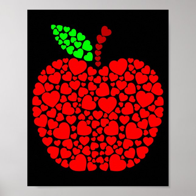 Poster Cute Heart Apple Red Men Women Funny Valentine Gif (Frente)