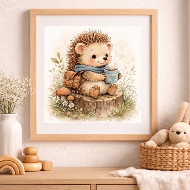 Poster Cute Hedgehog Kids Nursery (Criador carregado)
