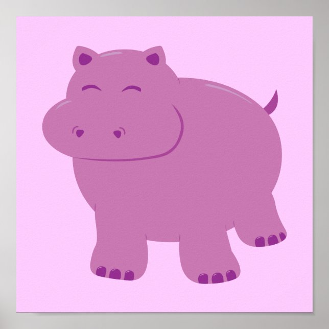Pôster Cute Hippo (Frente)