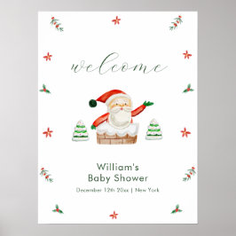 Poster Cute It's Cold Outside Santa Baby Shower Welcome 