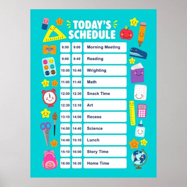Poster Cute Kawaii Agenda de Hoje (Frente)