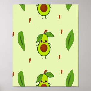 Poster Cute kawaii avocado