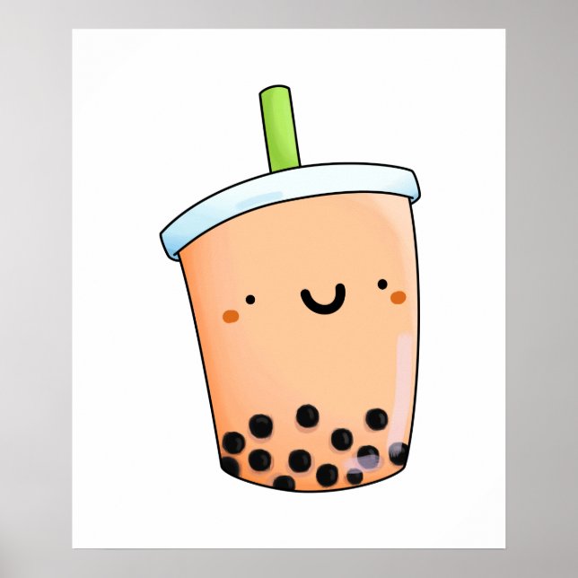 Poster Cute Kawaii Boba Tea (Frente)