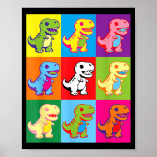 Poster Cute Kawaii Dinossauro Pop Art Crianças Homens Mul