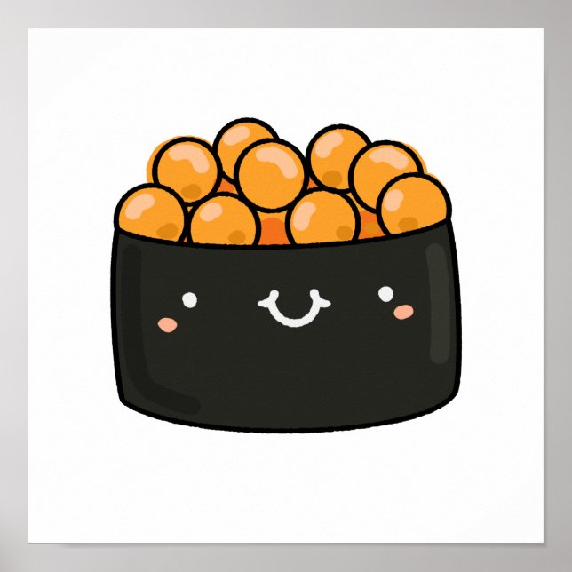 Poster Cute Kawaii Ebiko Sushi (Frente)