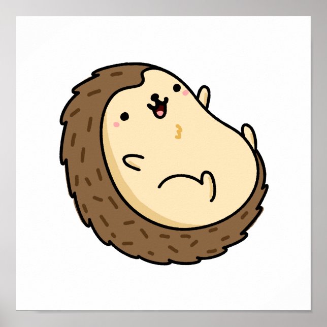 Poster Cute Kawaii Hedgehog (Frente)