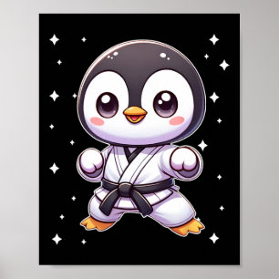 Poster Cute Kawaii Karate Penguin Artes Marciais 1