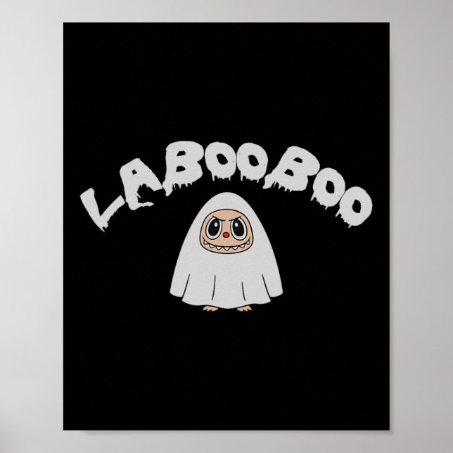 Poster Cute Laboo Boo Ghost Halloween Para Adultos E Cria (Frente)