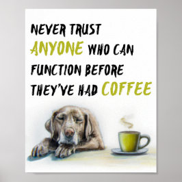 Poster Cute Labrador - viciado em café