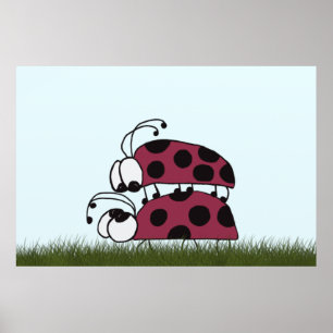 Poster Cute Ladybug Art Titled You Are My Rock