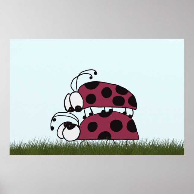 Poster Cute Ladybug Art Titled You Are My Rock (Frente)