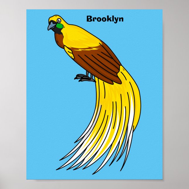 Poster Cute lesser bird of paradise illustration (Frente)