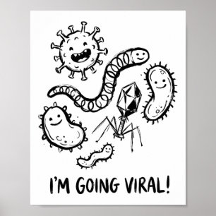 Poster Cute Microbe Germe Vírus Biologia Professor Humor